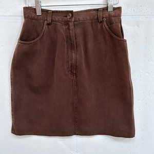 C'est City Silk Twill Mini Skirt